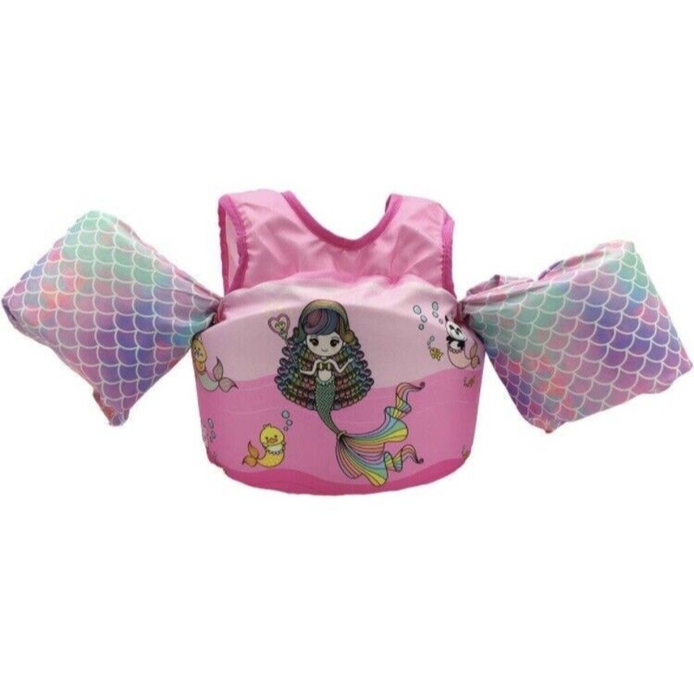 Magical Mermaid Pink Swim Flotation Learn Vest Girls 30-55 Lbs 2-6 Year Old New